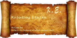 Kolodzey Etelka névjegykártya